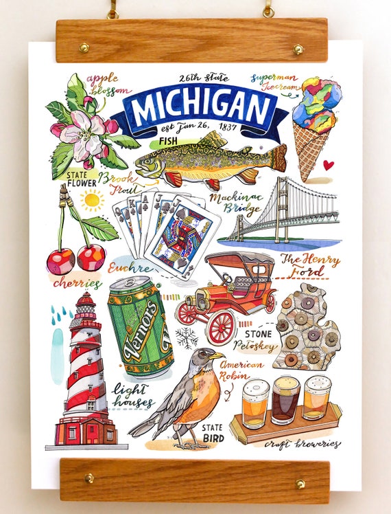 Michigan State Print. Illustration