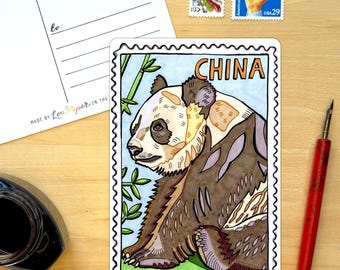 China Postage Stamp Postcard.
