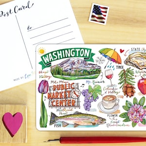 Carte postale de l'État de Washington.