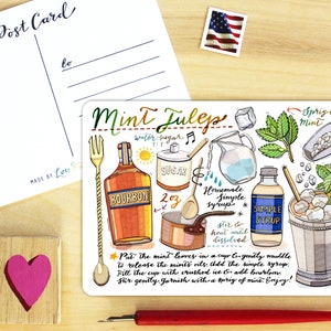 Cartolina Mint Julep. Cocktail classici.