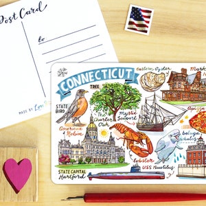 Conneticut Postkarte.