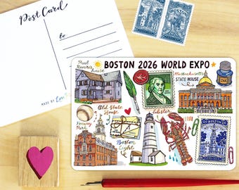 Boston 2026 World Expo postcard.