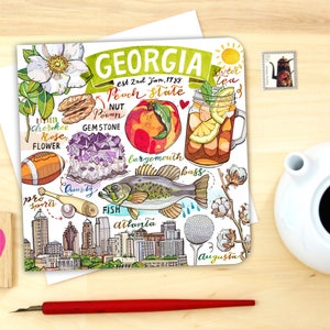 Georgia notecard. Single or set of 4.