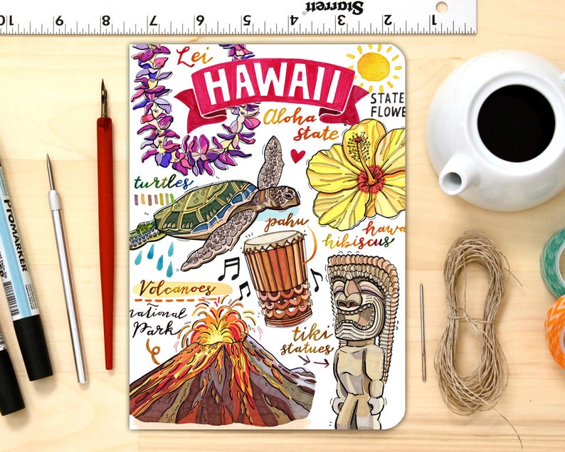Hawaii Notebook. Blank Notebook. Journal. Aloha State. Etsy
