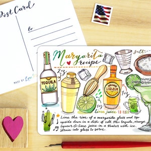 Margarita Postkarte. Klassische Cocktails.