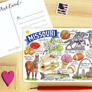 Missouri Postkarte. Show Me Zustand.
