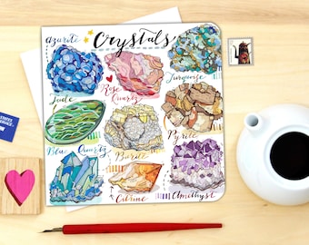 Crystals notecard. Single or pack of 4.