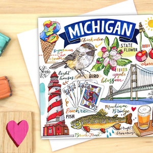 Carte de correspondance du Michigan. L'unité ou le lot de 4.