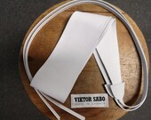 New VIKTOR SABO Exclusive Canadian Handmade Obi WHITE Lambskin For Waistline Up To 28 quot 71 cm Medium Great Gift Colors Available