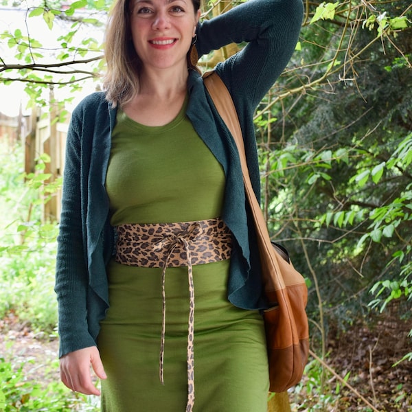 BELTED MINI — LEOPARD LAMBSKIN