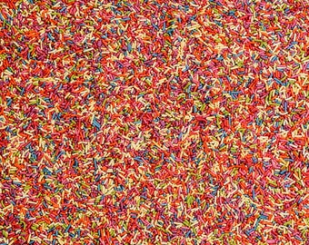 Sprinkles Dye Free - Natürliche Sprinkles Jimmies - Rainbow Sprinkle Mix - Topping für Kuchen, Kekse, Eiscreme Vegan Glutenfrei Non GMO