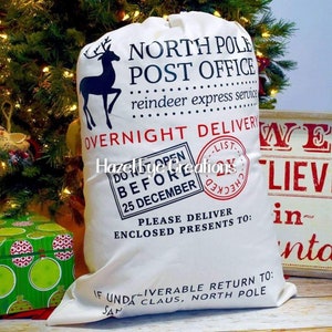 Santa Sack - Personalized Santa Sack, Christmas Santa Sack, Santa bag, Add Your Child&#39;s Name - Santa Sack