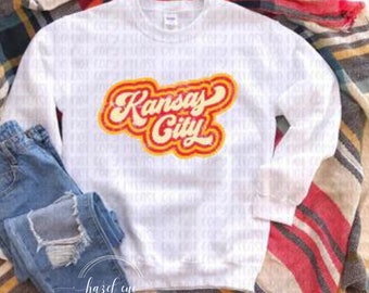 Kansas City retro outline - Unisex Sweatshirt
