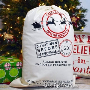 Santa Sack - Personalized Santa Sack, Christmas Santa Sack, Santa bag, Add Your Child&#39;s Name - Santa Sack
