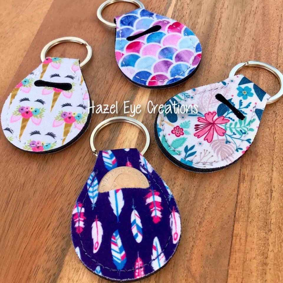 Quarter Holder Keychain, Quarter Keeper, Monogram Quarter Holder, Per…