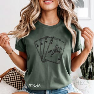 Cowboy Poker Card - T-Shirt - Komfortfarben