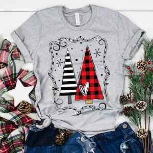 Double tree frame - Christmas - unisex t-shirt
