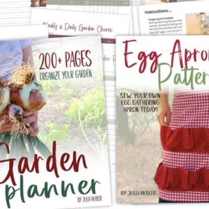 3 PDFs Best Sellers Bundle - Garden Planner & Egg Gathering Apron