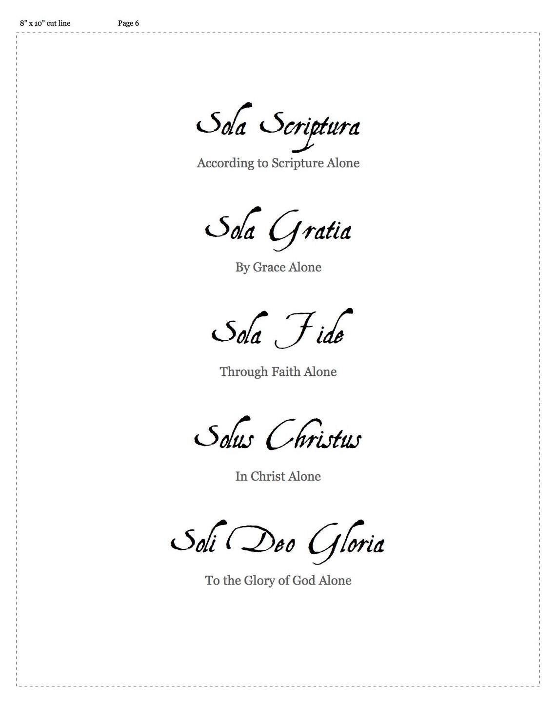 Five Solas Printable Soli Deo Gloria Home Decor | Etsy
