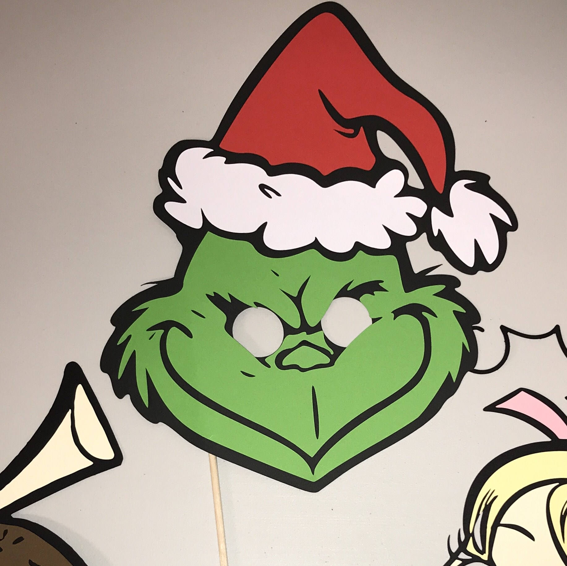 grinch photo booth prop paper mask