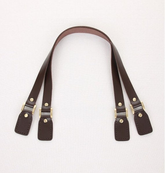 Items similar to 62cm Genuine Leather Purse Handles, Dark Brown with