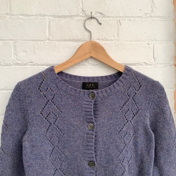 APC / lilac blue wool cardigan / XS-S