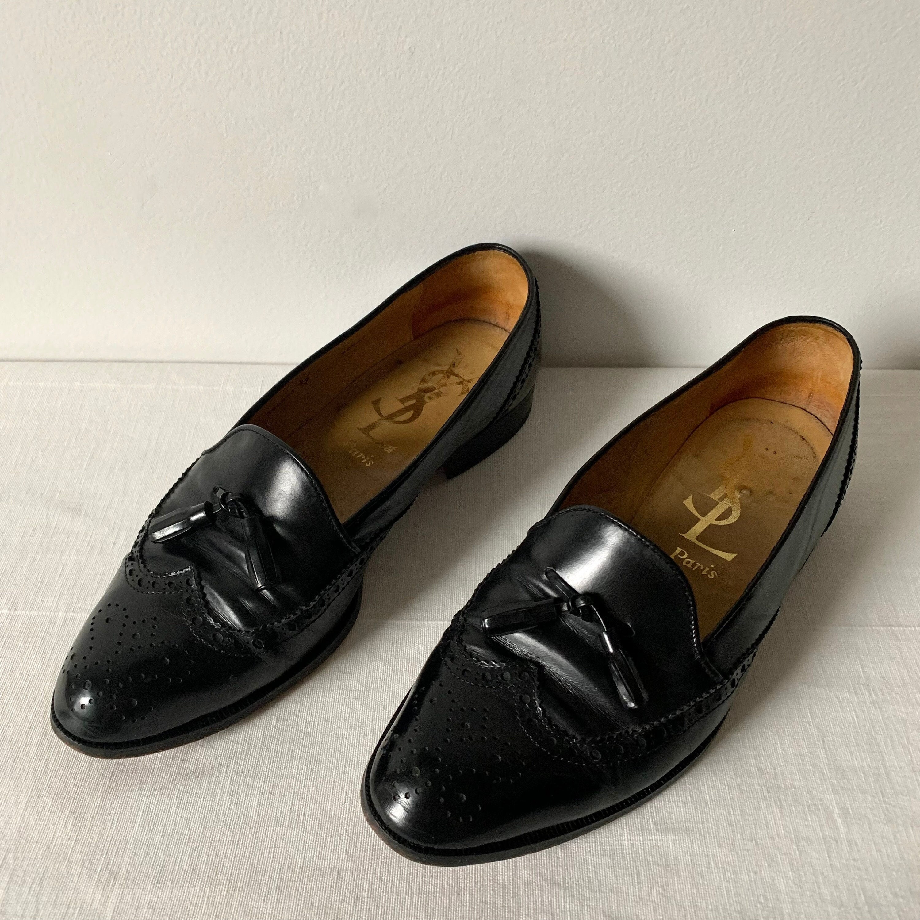 AUTH! Louis Vuitton LV Black Patent Leather Dress Shoes Formal UK 9.5 US  10.5