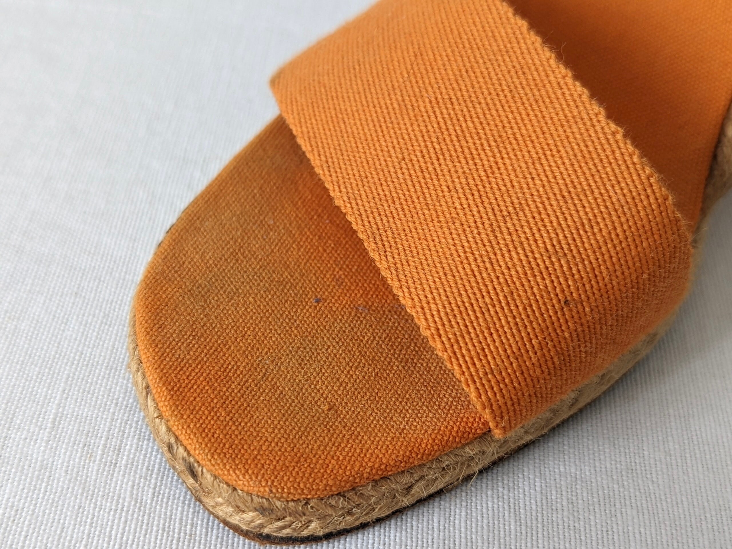 靴 Hermes Logo Orange Espadrilles HERMÈS | Orange Espadrille Wedges | Rattan Sandals L EU 37