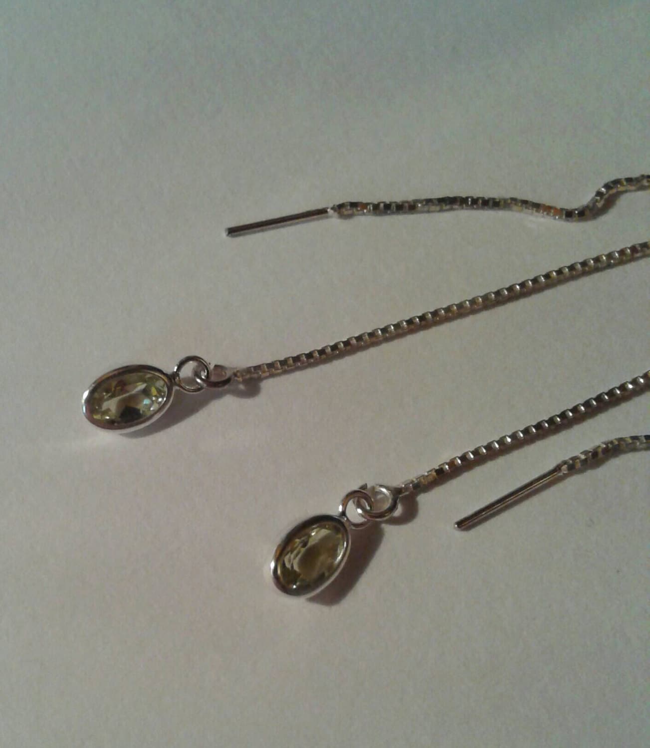 Natural Rare Green Beryl Sterling Silver Earrings - Thumbnail 2