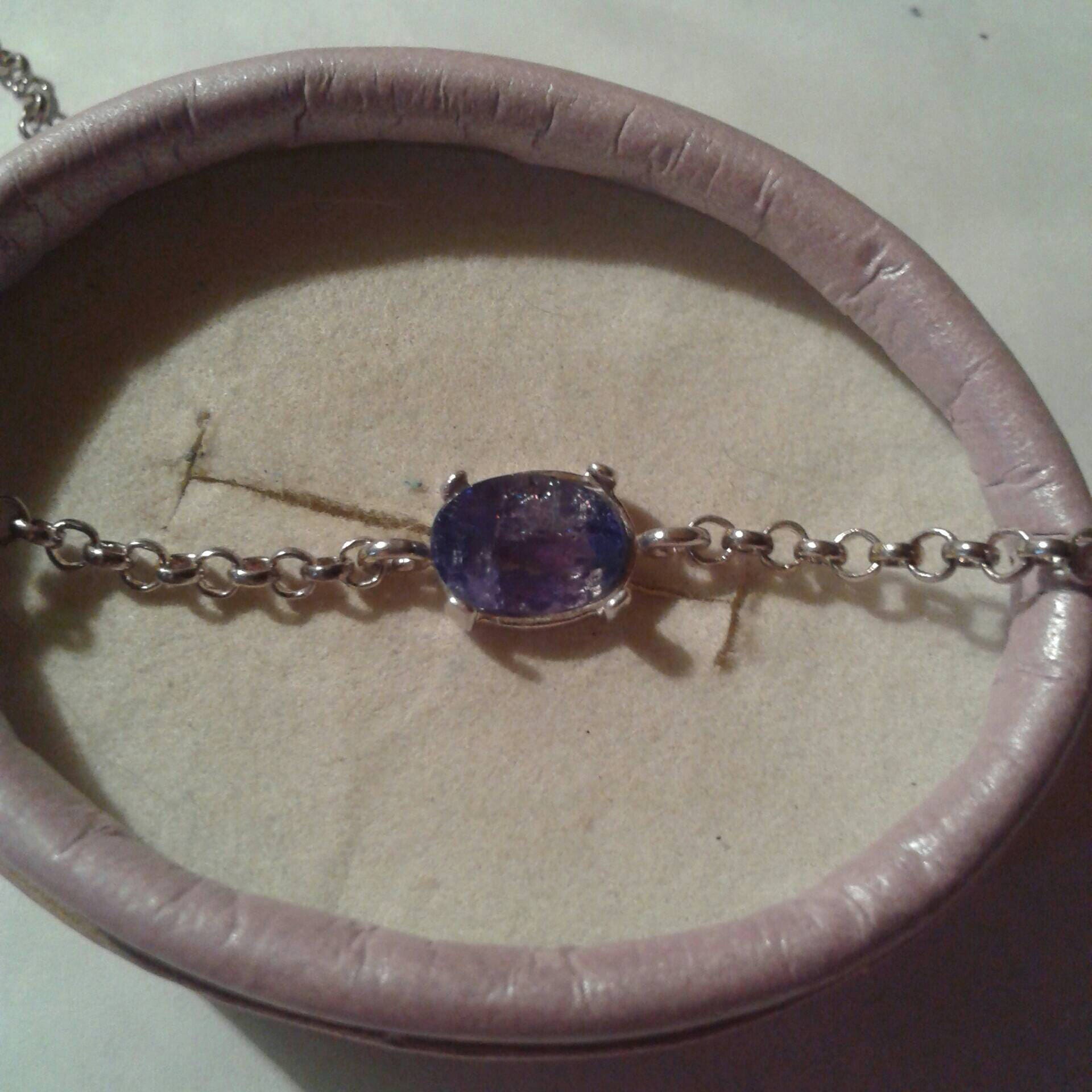 Natural Tanzanite Sterling Silver Bracelet - Thumbnail 2