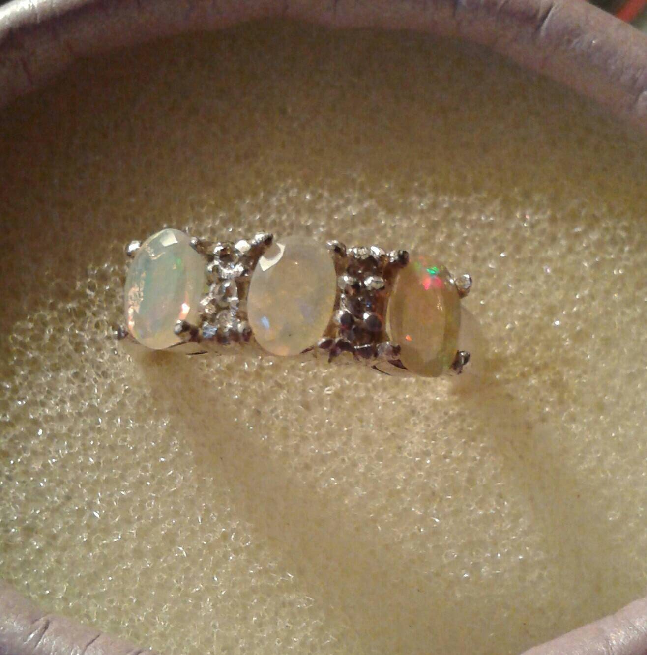 Natural Ethiopian Opal Sterling Silver Ring