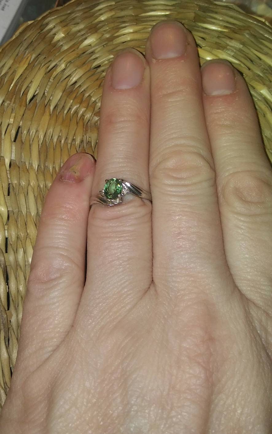 Natural Green Apatite Sterling Silver Ring - Thumbnail 2