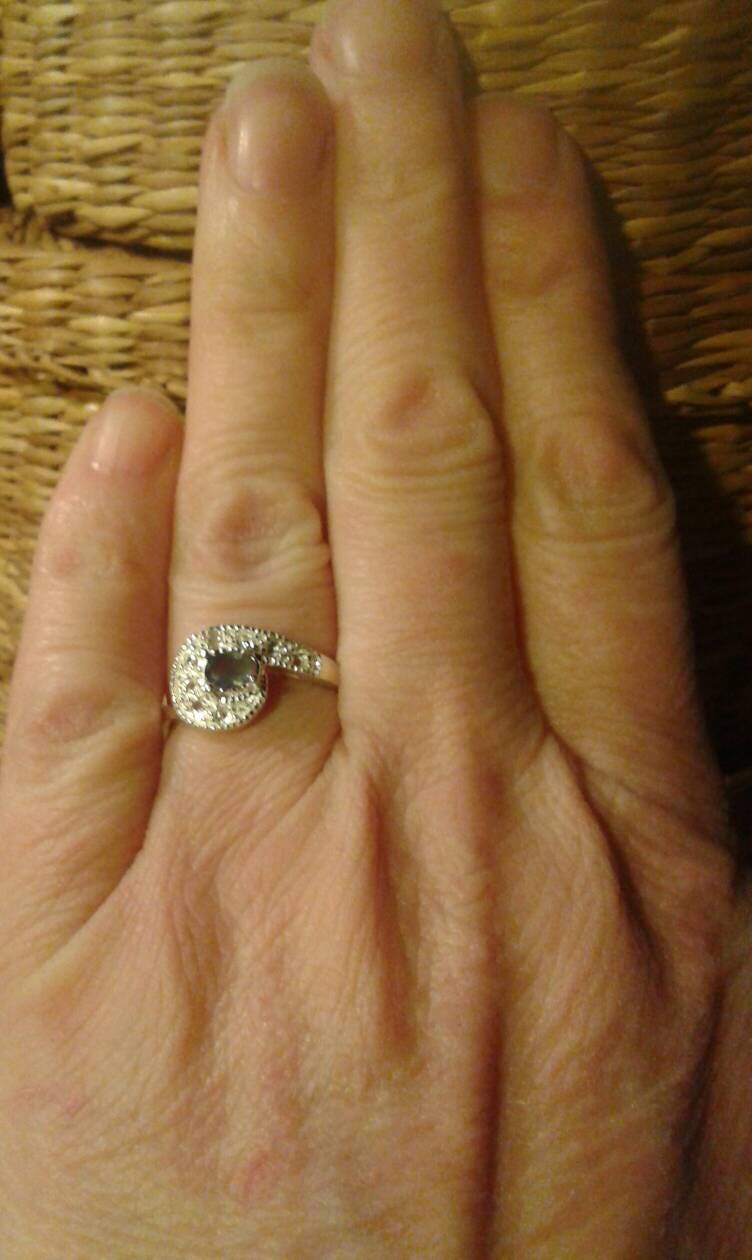 Natural Color Change Alexandrite White Zircon Sterling Silver Ring - Thumbnail 4
