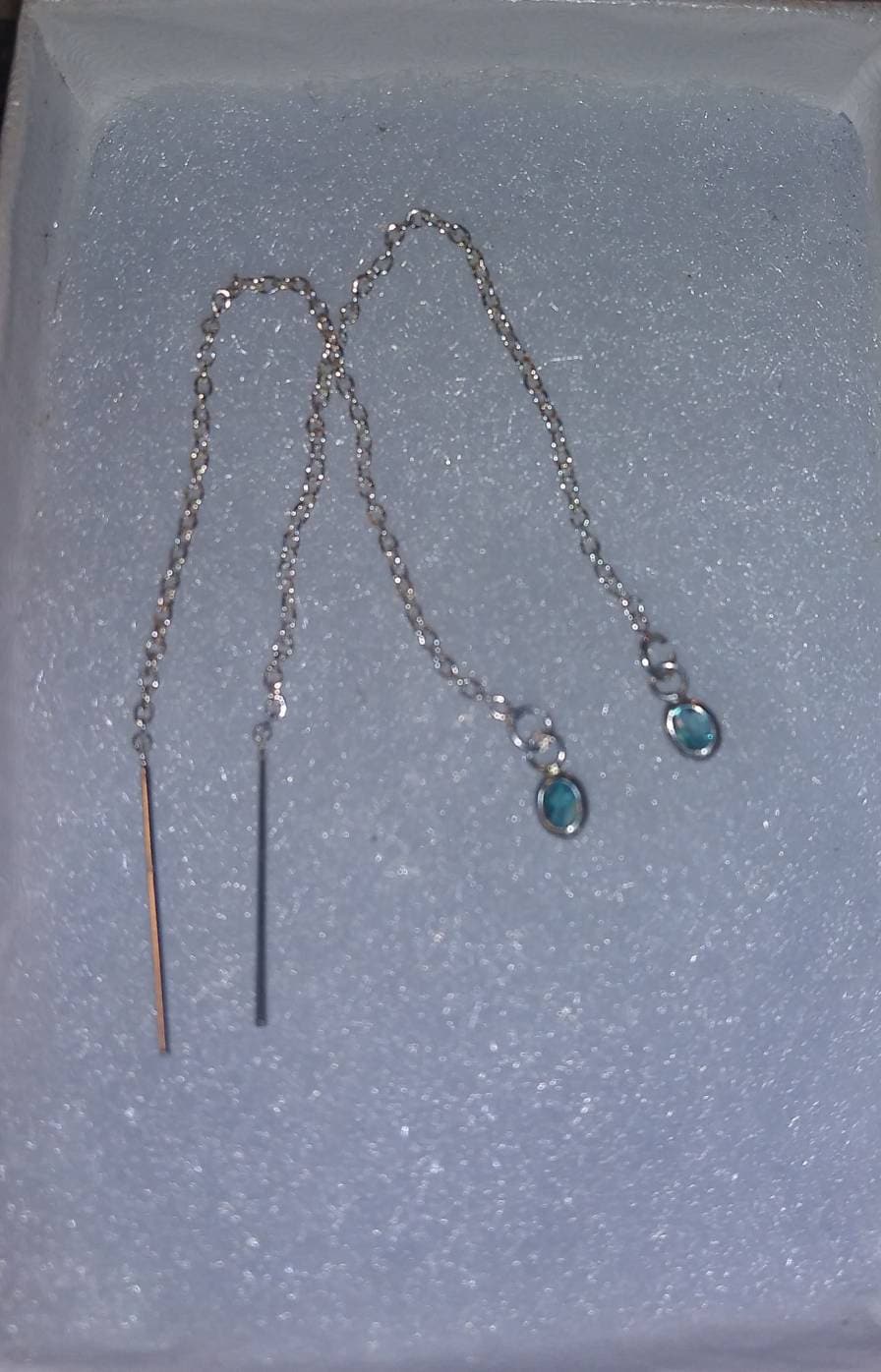 Extremely Rare Natural Granditierite Sterling Silver Earrings - Thumbnail 3
