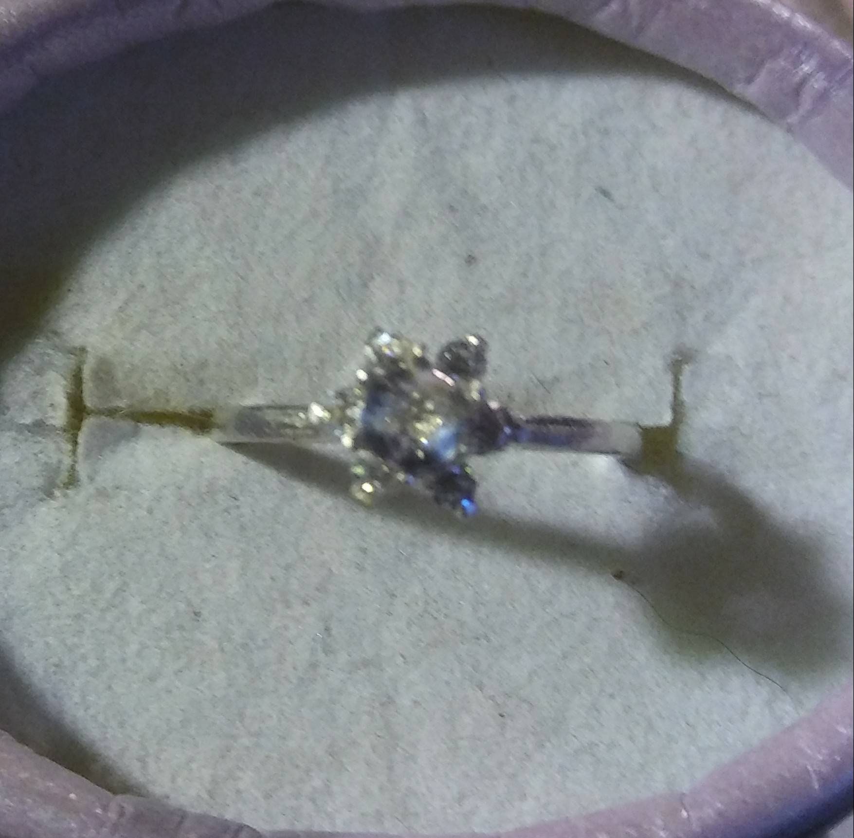 Natural Extremely Tenebrescent Rare Hackmanite, & Natural Diamond accented Sterling Silver Engagement Ring (Comes with report)