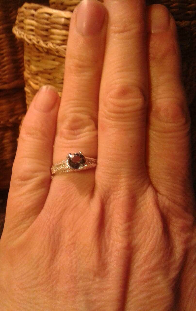 Natural Tanzanite Diamond accented Sterling Silver Engagement Ring (COMES WITH REPORT) - Thumbnail 6