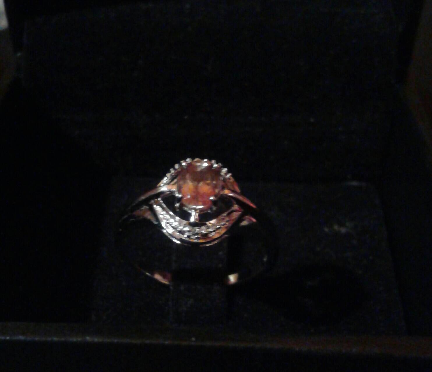 Natural Andalusite Diamond accented Sterling Silver Ring - Thumbnail 2