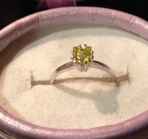 Natural Sphene/Titanite Sterling Silver Engagement Ring