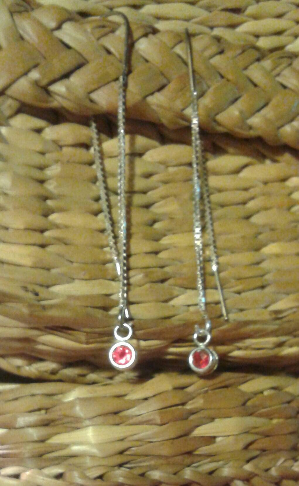Natural Sunset Padparadscha Sapphire Sterling Silver Earrings