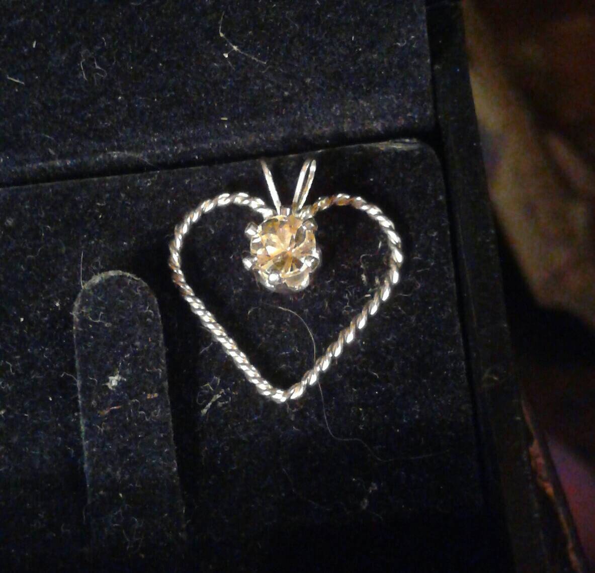 Natural Heliodor Sterling Silver Heart Necklace - Thumbnail 3