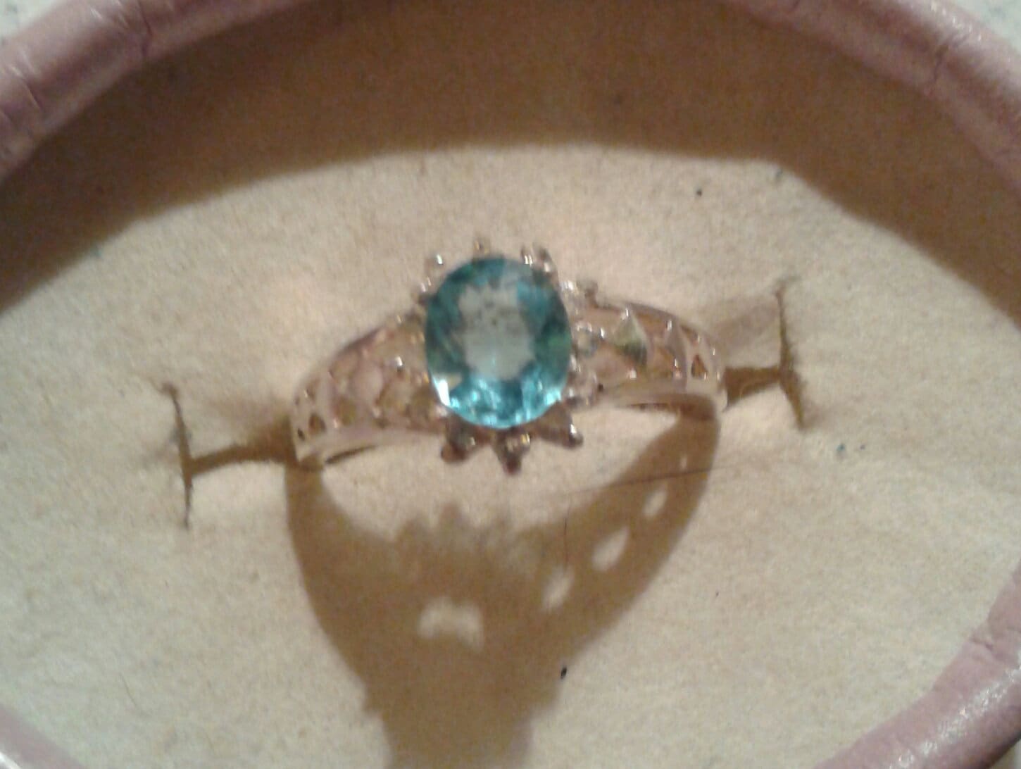 Natural Paraiba Blue Apatite White Zircon  Sterling Silver Engagement Ring - Thumbnail 2