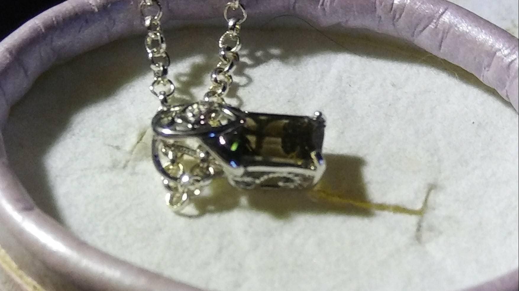 Natural Smokey Quartz Topaz accented Sterling Silver Necklace - Thumbnail 3