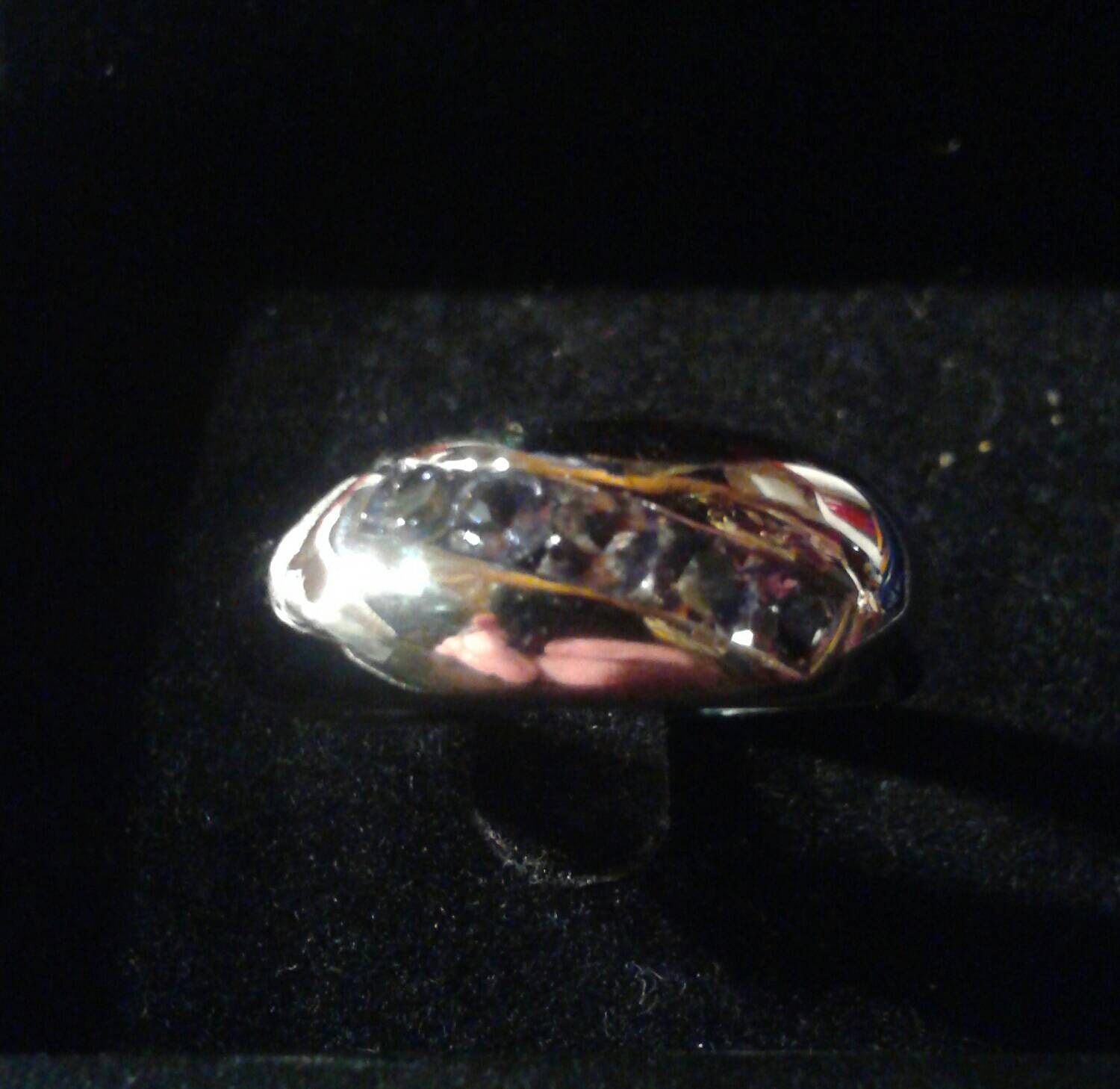 Natural Orissa Iolite Sterling Silver Gent's Ring - Thumbnail 2