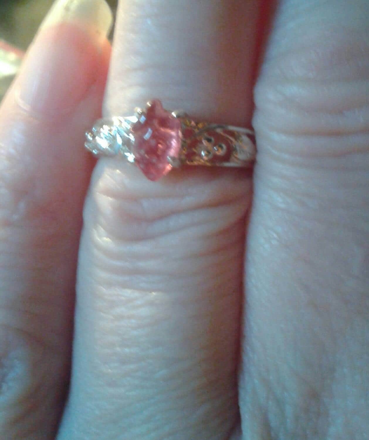 Hand Carved Pink Spinel Sterling Silver Ring - Thumbnail 4