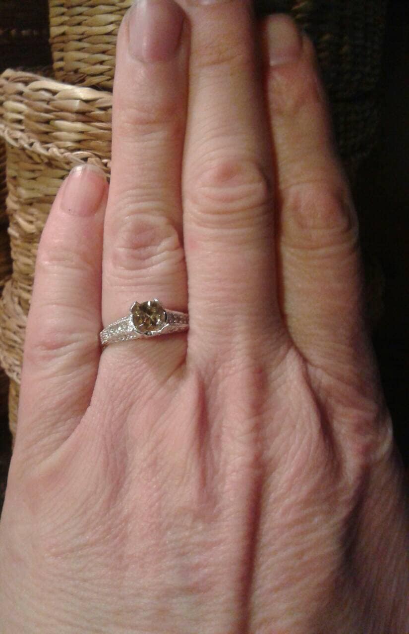 Natural Tanzanite Diamond accented Sterling Silver Engagement Ring (COMES WITH REPORT) - Thumbnail 4