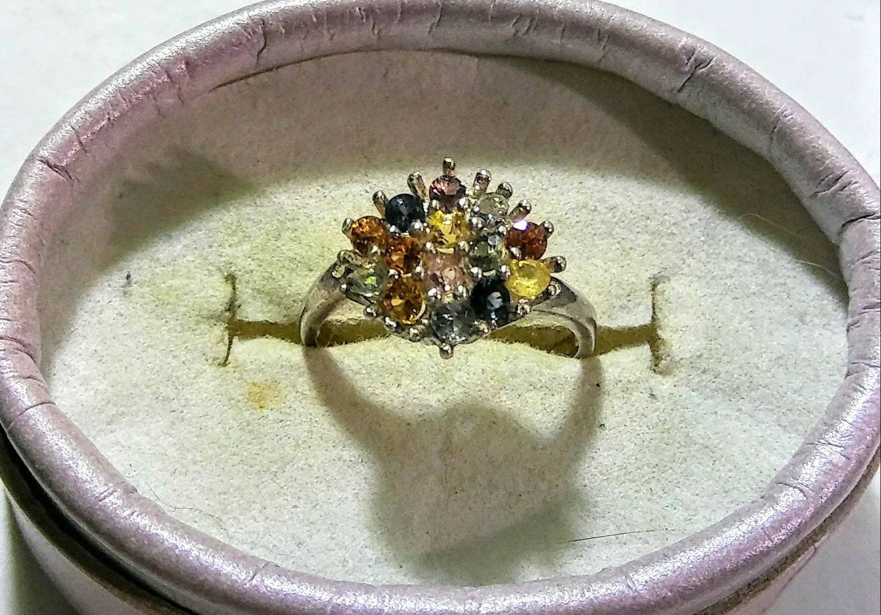 Natural Songea Sapphire Sterling Silver Cocktail Ring