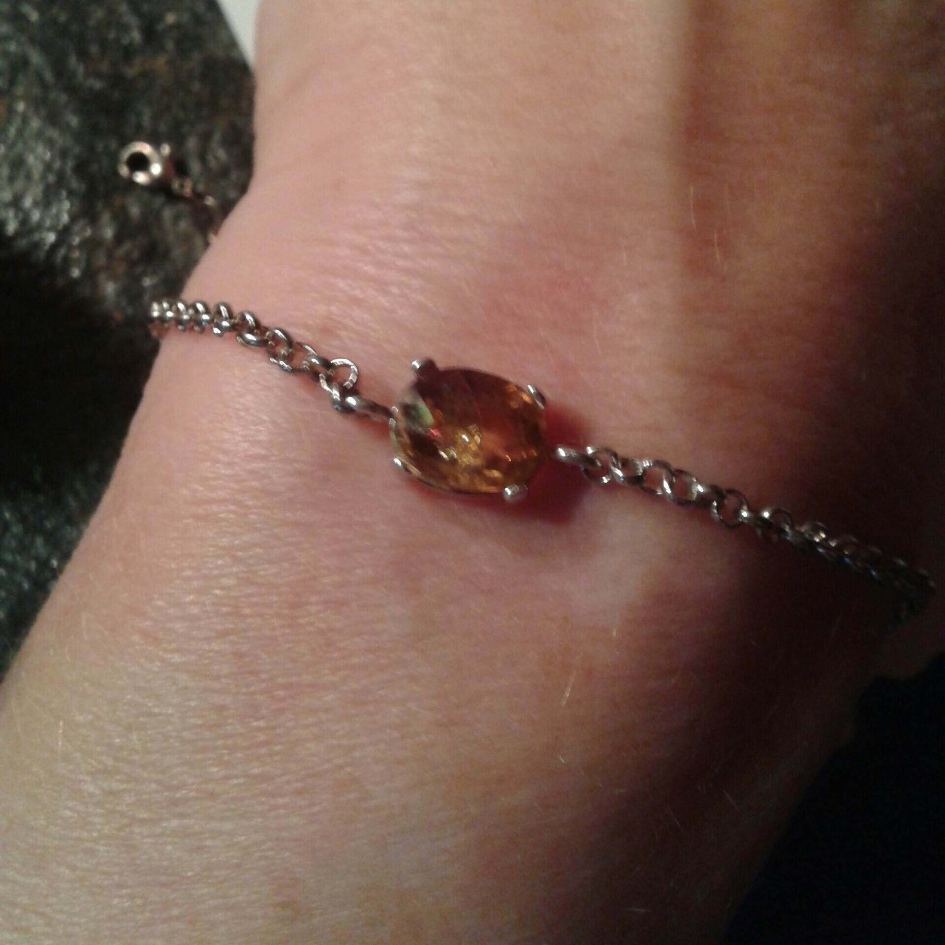 Natural Color Change Axinite Sterling Silver Bracelet - Thumbnail 3