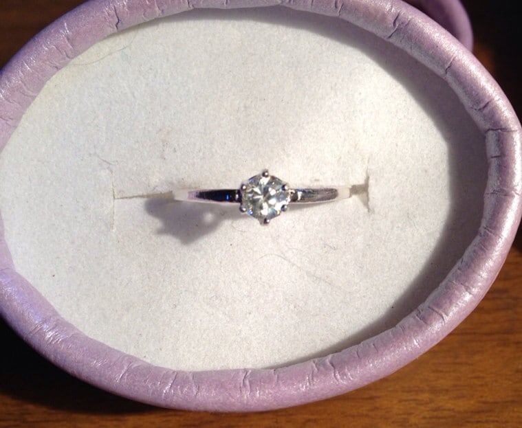 Natural Zircon Sterling Silver Engagement Ring - Thumbnail 2