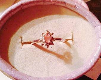 Rarest Natural Bixbite White Zircon Sterling Silver Engagement Ring (Comes with report)