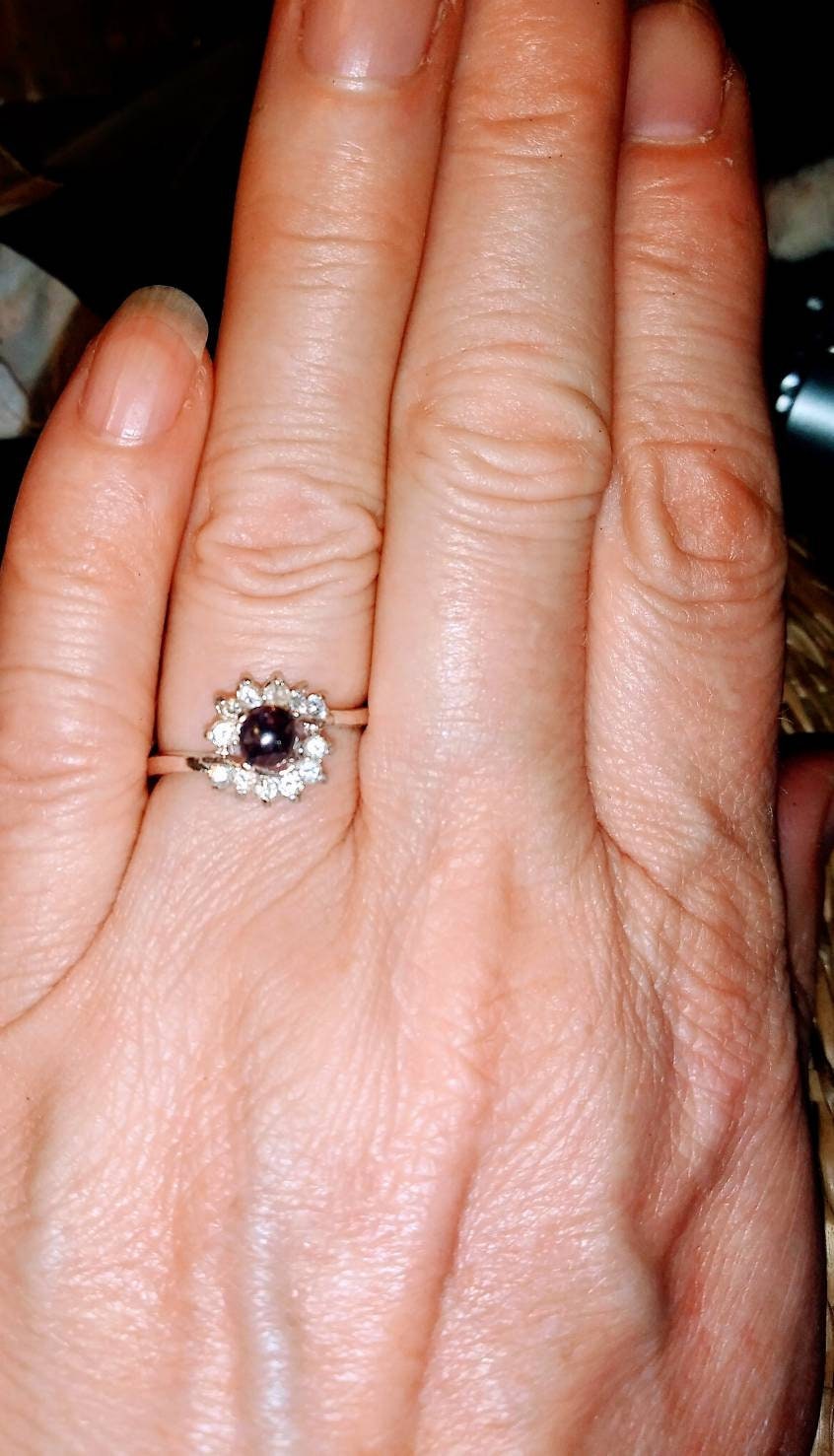 Natural Extremely Rare Painite accented with Natural Diamonds Sterling Silver Engagement Ring (Comes with report) - Thumbnail 3